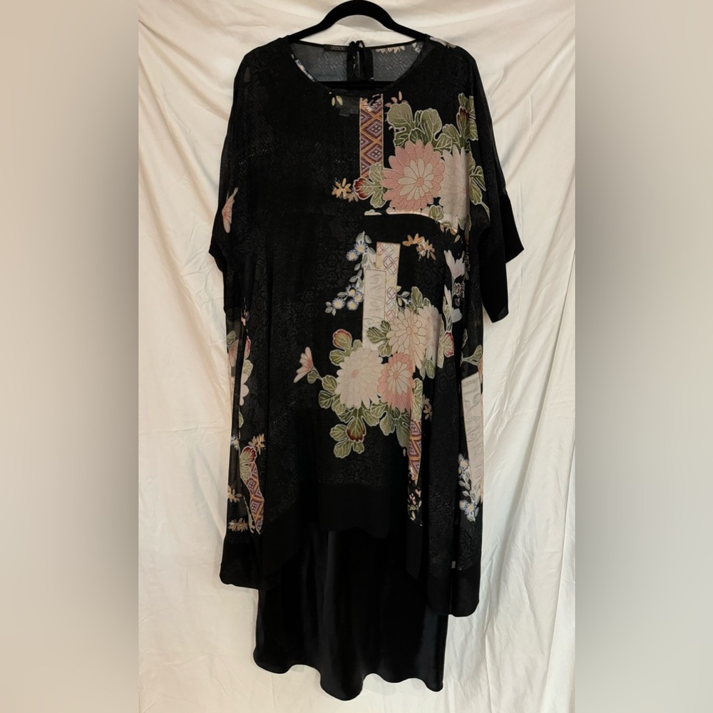 Sheer lightweight Top with satin like dress/slip
